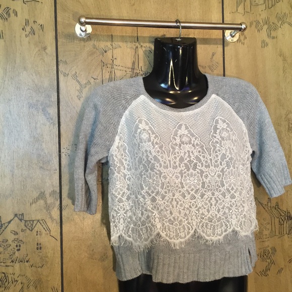 Lace Cropped Sweater - Picture 2 of 3
